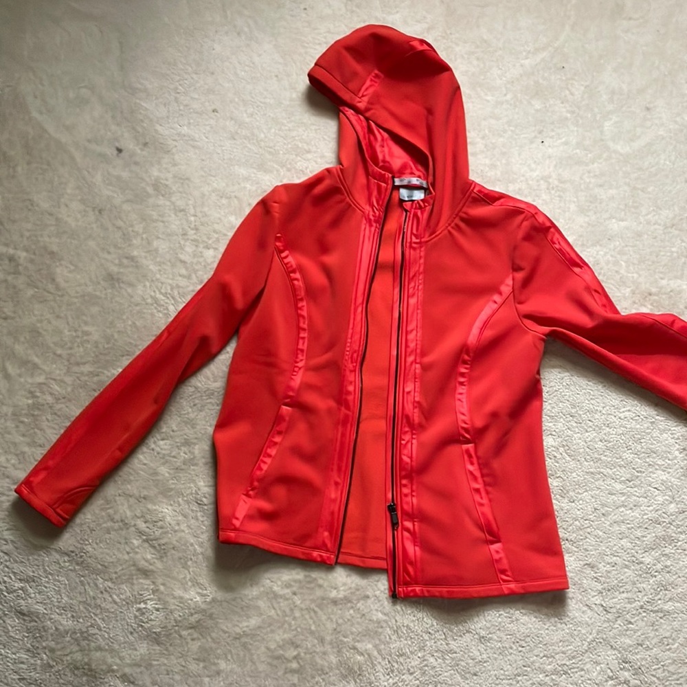 Athleta XL Poppy colored hooded jacket